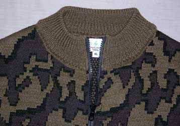 The Knit Tree Camo Jacket Winona Reconstruction with Crew Neck zipper closure
