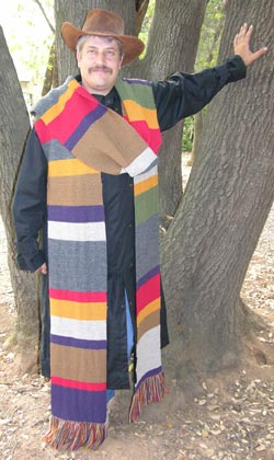 Hand Knit Doctor Who Season 12 Garter Stitch Scarf knit with Pure Wool from Brown Sheep Co