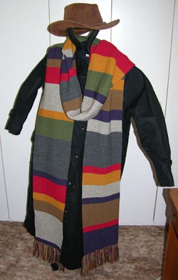 Doctor Who Season 12 Hand Knit Garter Stitch Scarf in Pure Wool replica of the original worn by Tom Baker in the Dr Who TV Series
