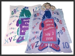 Dino's Personalized Birth Blankets