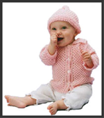Knit Honeycomb Baby Cardi in Cotton