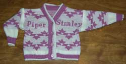 Personalized baby sweater with the Native American design Morning Star