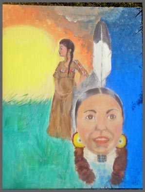 Native American Art Style Painted titled Cheyenne Woman