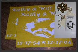 50th Wedding Anniversary Hand loomed Knit Placemats