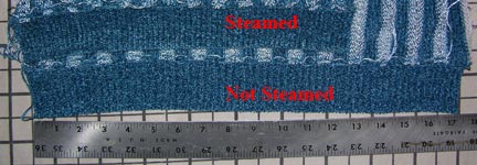 Rayon Chenille and Lycra before and after steaming