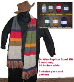 Dr Who Season 12 Yarn Kit with knitting pattern 6 foot scarf