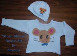 Mister Mouse Anime Painting on Cotton Knit Toddler Sweater